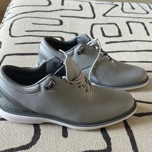 Jordan  Mens  Gray Leather Golf shoes